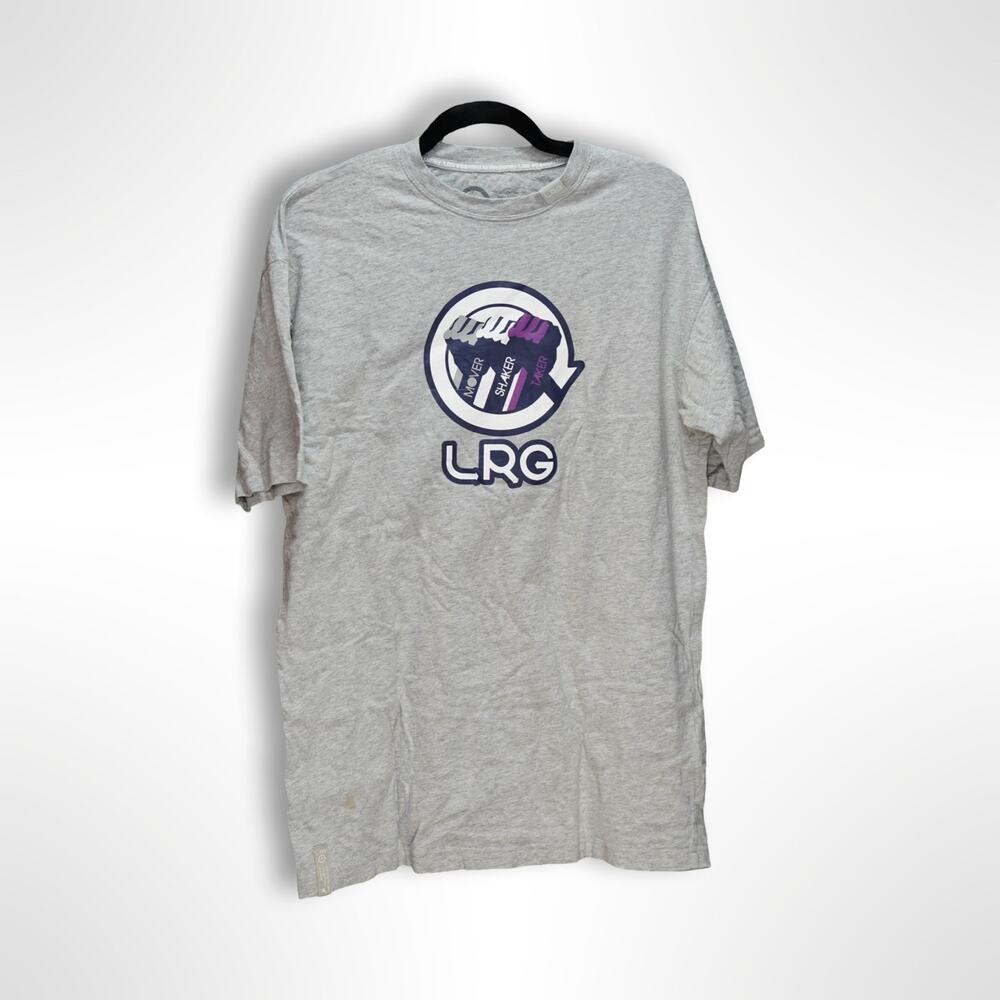 LRG Men's Gray Graphic Tee - Size Large - Excellent